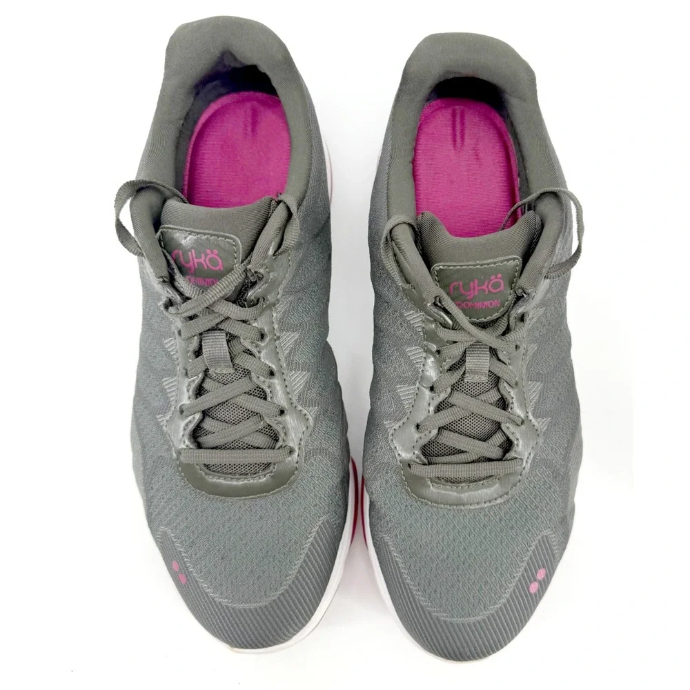 Ryka Dominion Walking Shoes Womens 10W Gray Pink Mesh Lace Up Sneakers Comfort - Picture 4 of 11